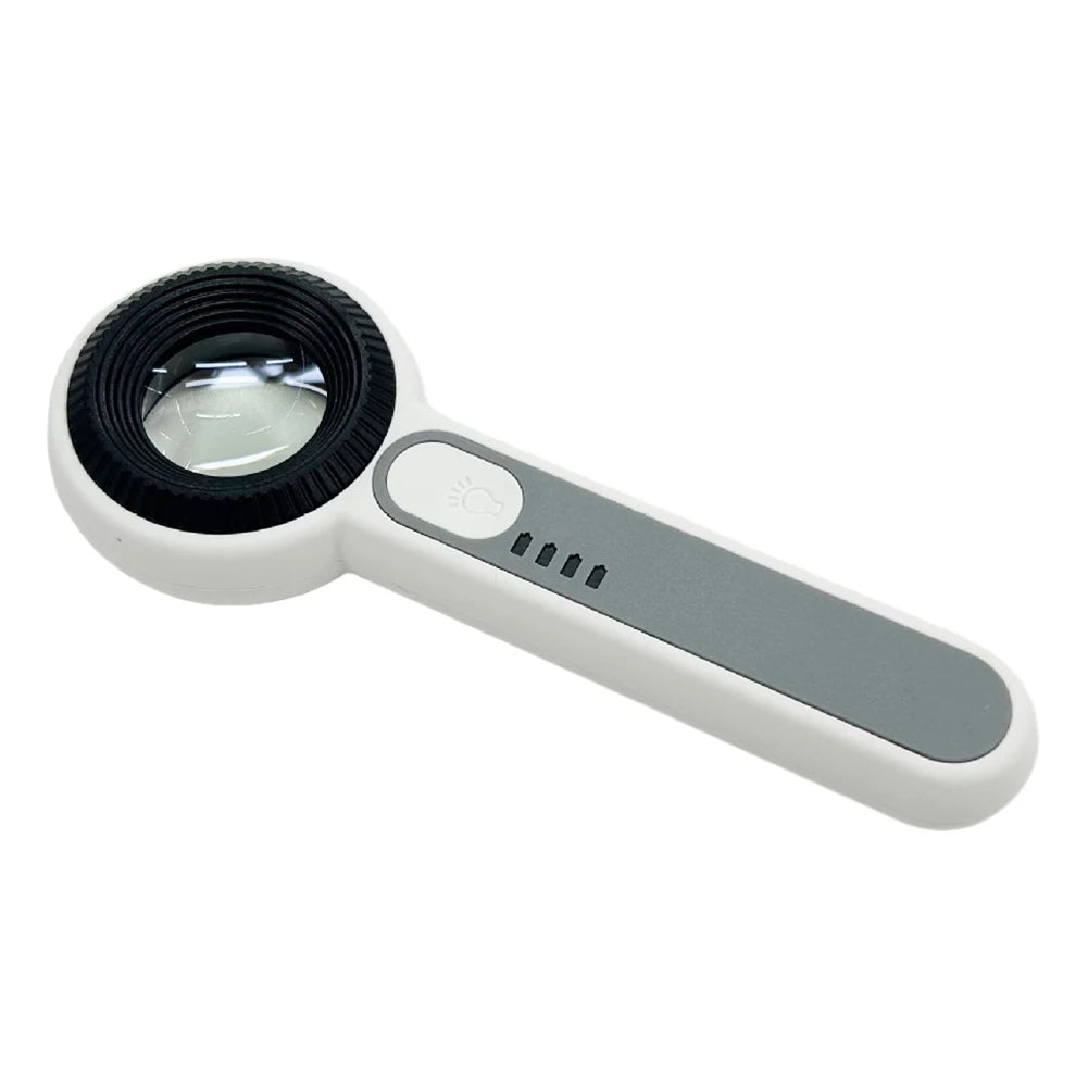 60X Handheld Magnifier Rechargeable Illuminated Magnifying Glass Wear Resist Lighting Book Magnifier for Seniors Reading Repair