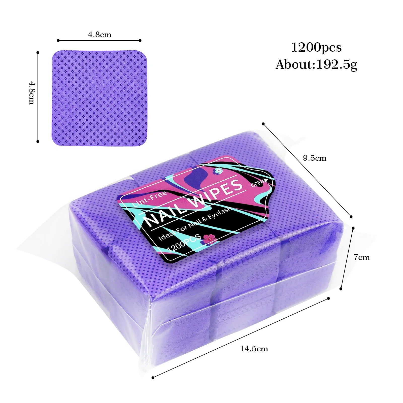 1080pcs Boxed Nail Art Lint-Free Eyelash Glue Wipes Paper Gel Polish Remover Clean Glue Cotton Pads Beauty Cleaning Tools - Smarsty