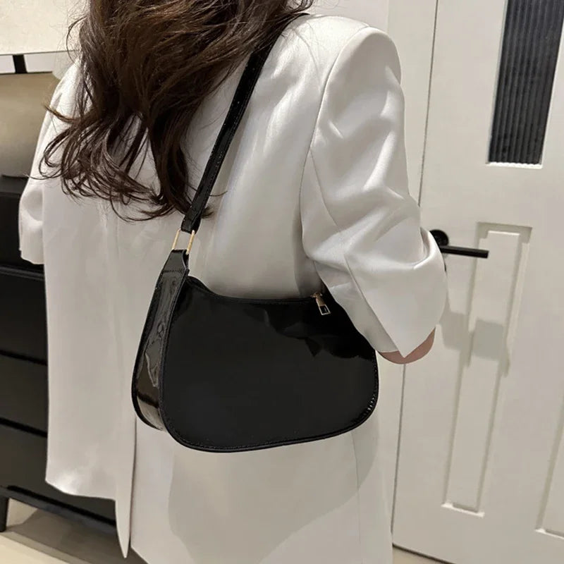 Vintage Patent Leather Shoulder Bag For Women Designer - Smarsty