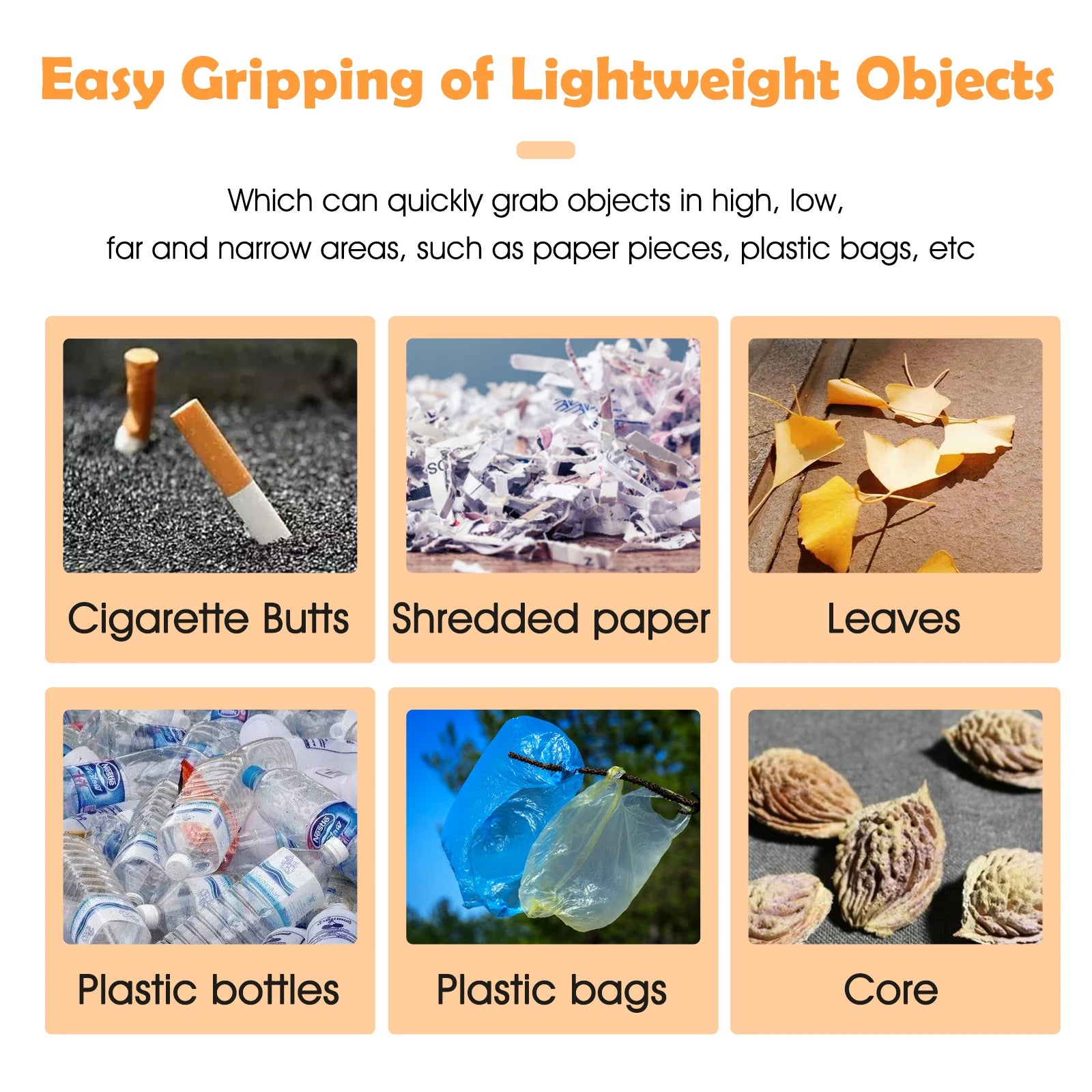 2-Pack Foldable Garbage Clip Litter Reachers Pickers Gripper Extender Hand Tools Environmental Sanitation Garbage Collector