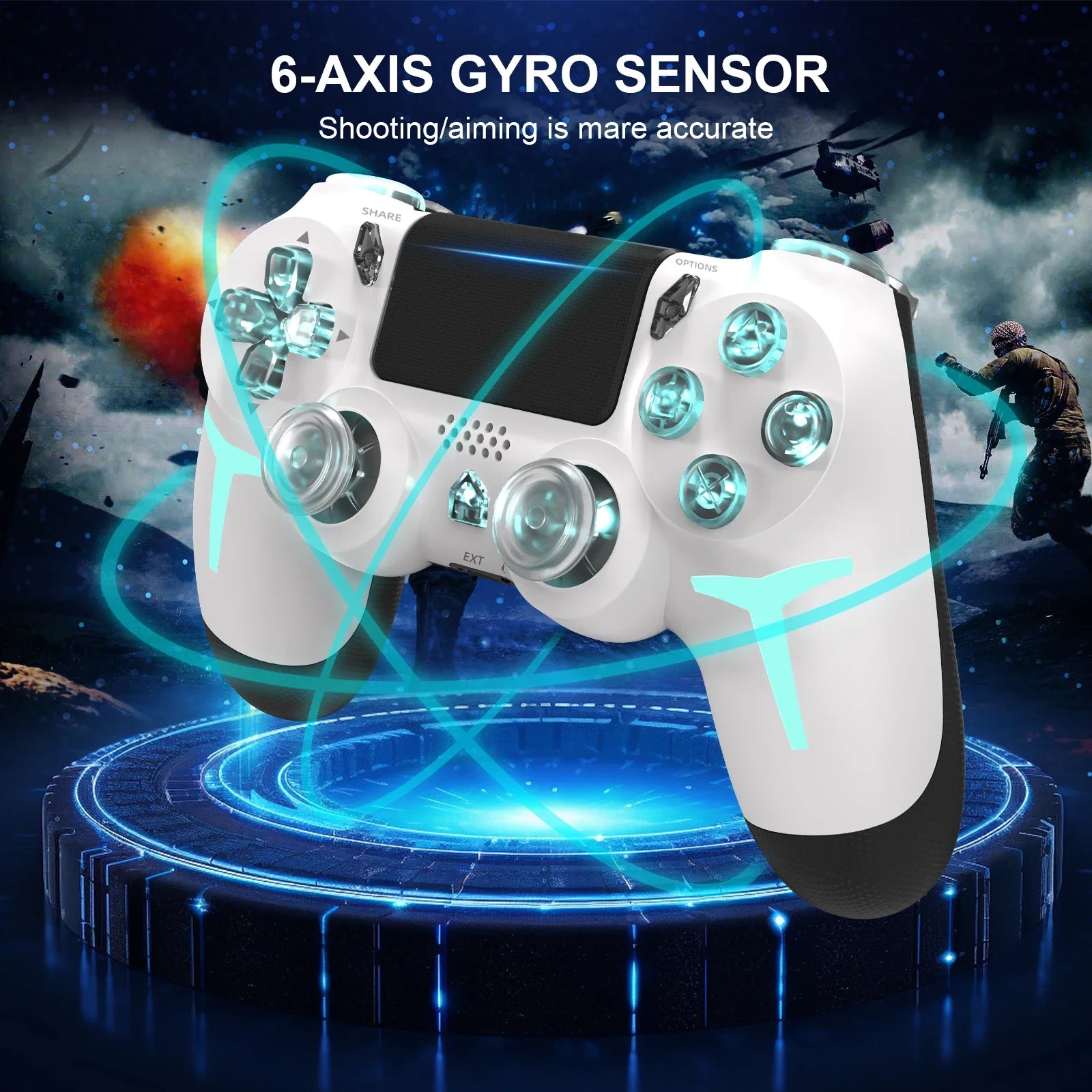 GAMINJA RGB Wireless Game Controller With Dual Vibration - Smarsty