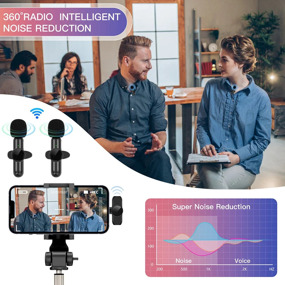 Wireless Lavalier Microphone for iPhone and Android - Smarsty
