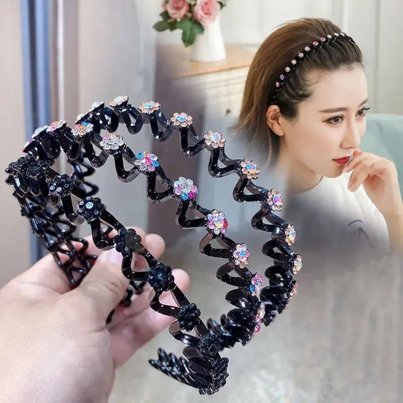 Non Slip Rhinestone Headbands With Secure Wave Grip - Smarsty