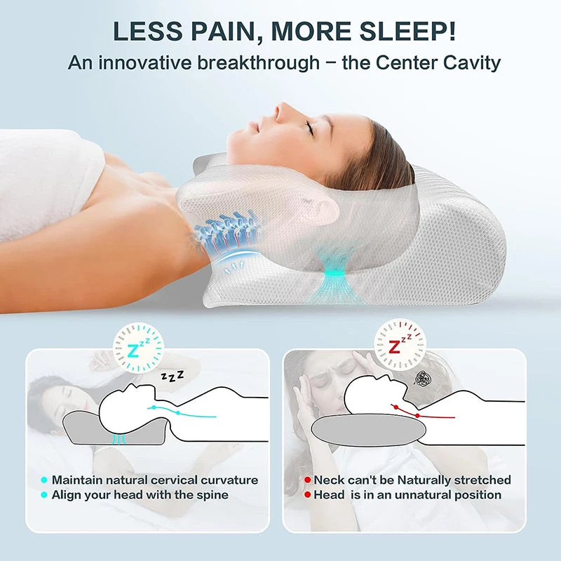Memory Foam Cervical Pillow for Neck Pain Relief - Smarsty