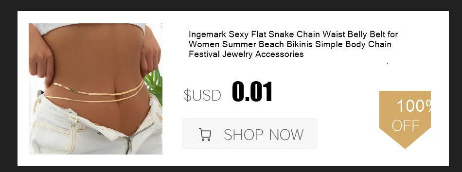 Ingemark Sexy Flat Snake Chain Waist Belt for Women - Smarsty