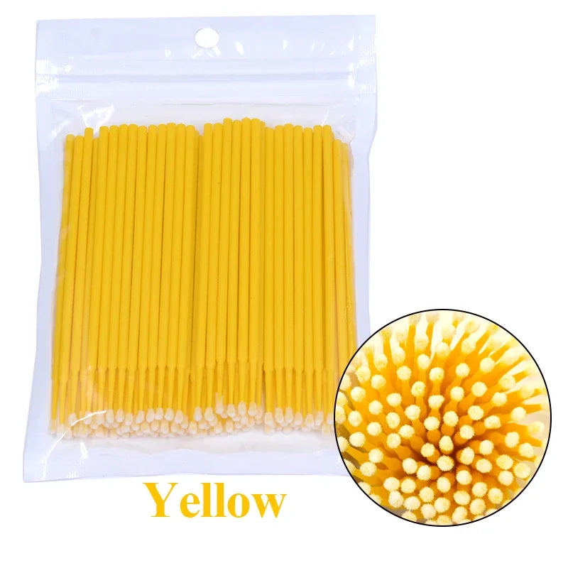 100Pcs Micro Cotton Swabs for Eyelash Cleaning - Smarsty