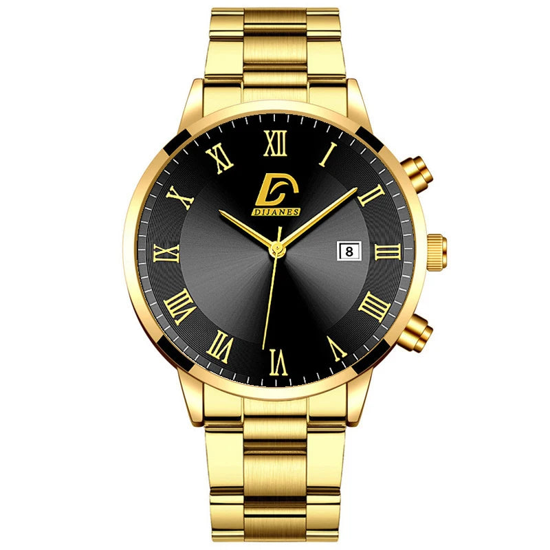 Luxury Minimalist Gold Quartz Watch for Men - Smarsty