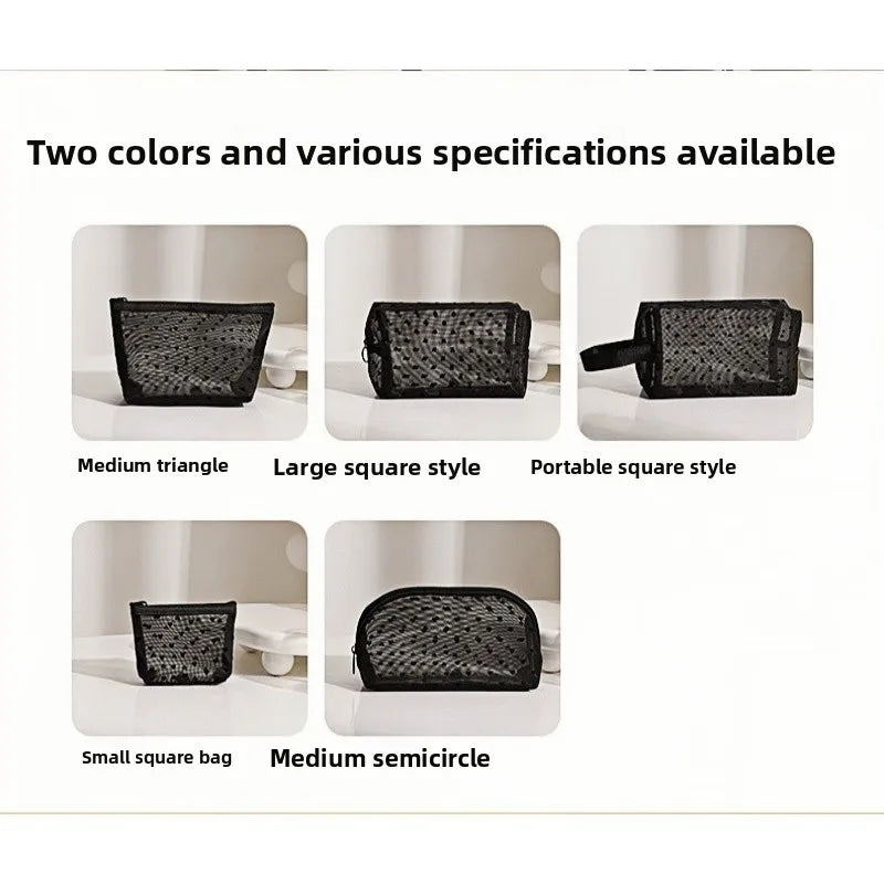 Mesh Heart Makeup Bags Waterproof Washable Organizer - Smarsty