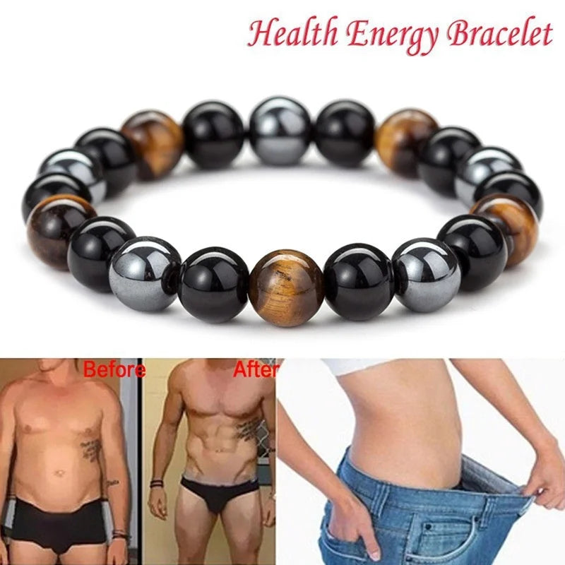 Natural Black Obsidian Tiger Eye Beads Bracelet for Health Protection - Smarsty
