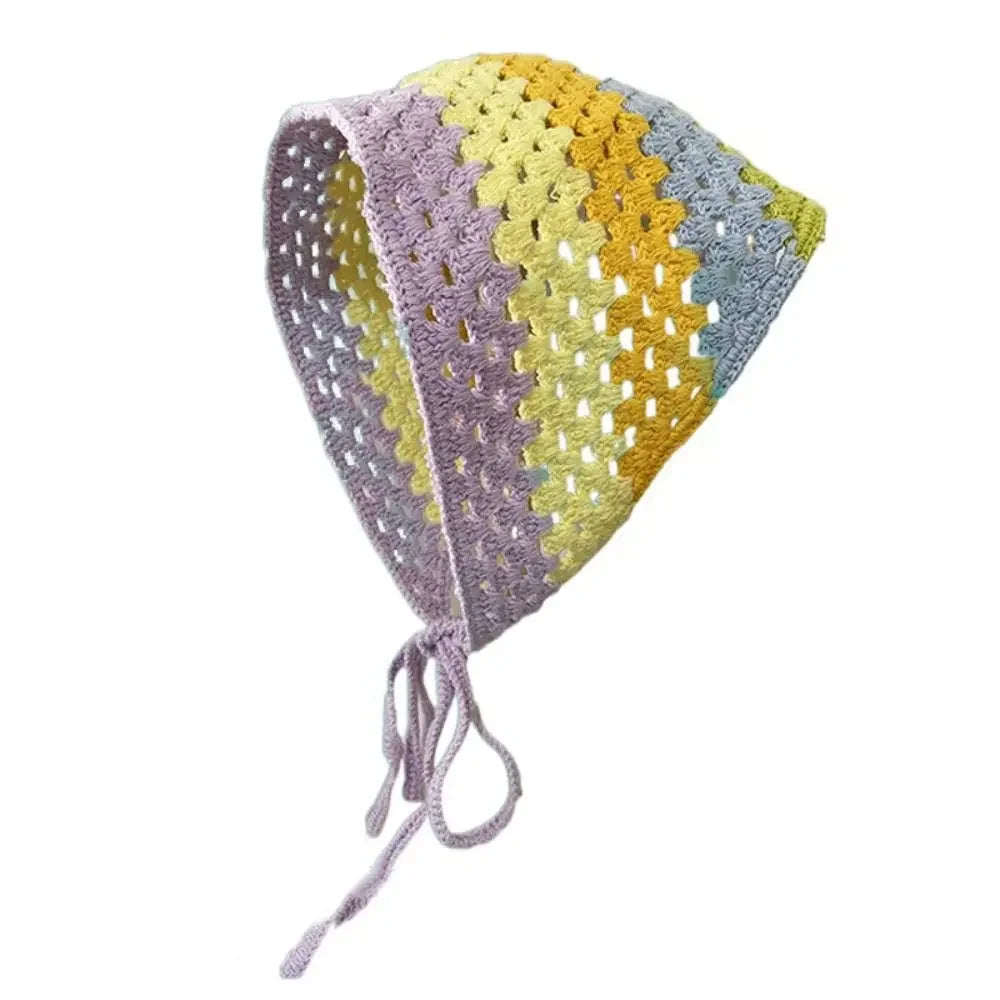 Lace Triangle Scarf Breathable Summer Crochet Headband - Smarsty