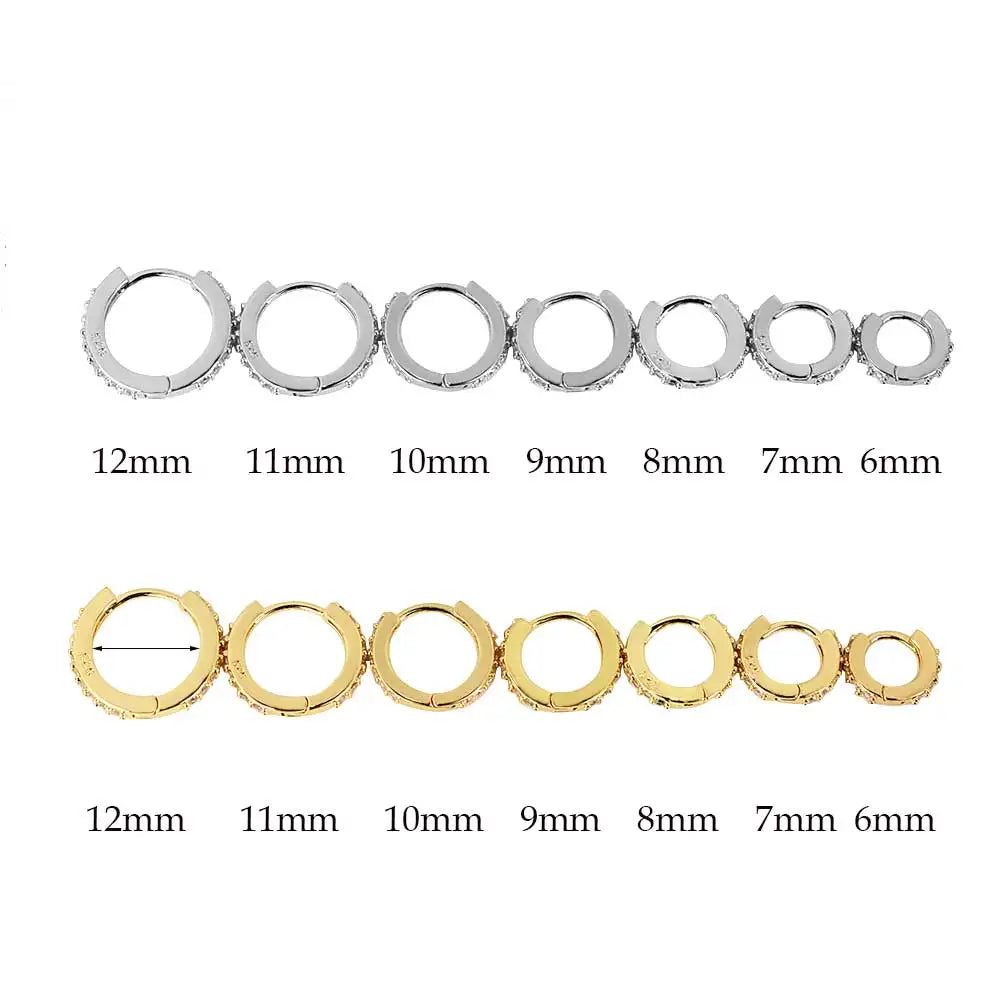 Stainless Steel Crystal Zirconia Small Huggie Earrings - Smarsty