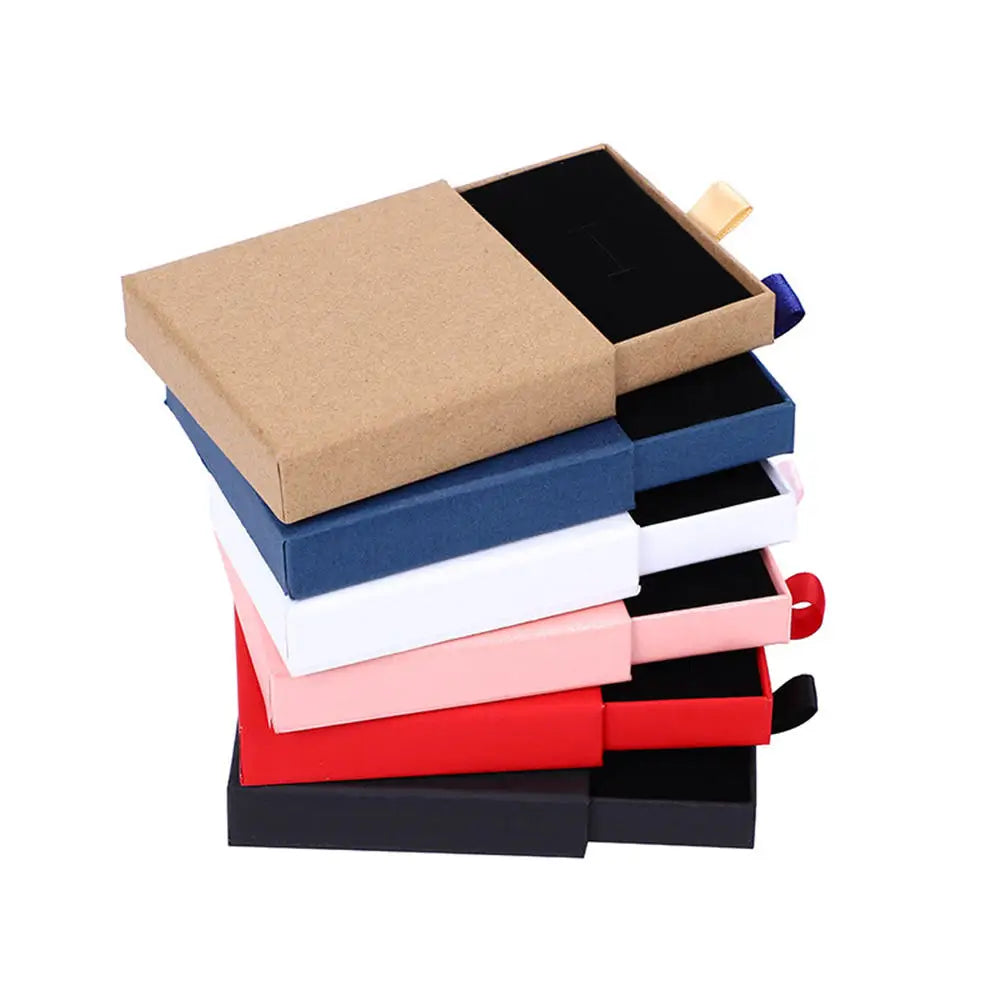 Thick Kraft Paper Jewelry Box With Sponge Insert - Smarsty