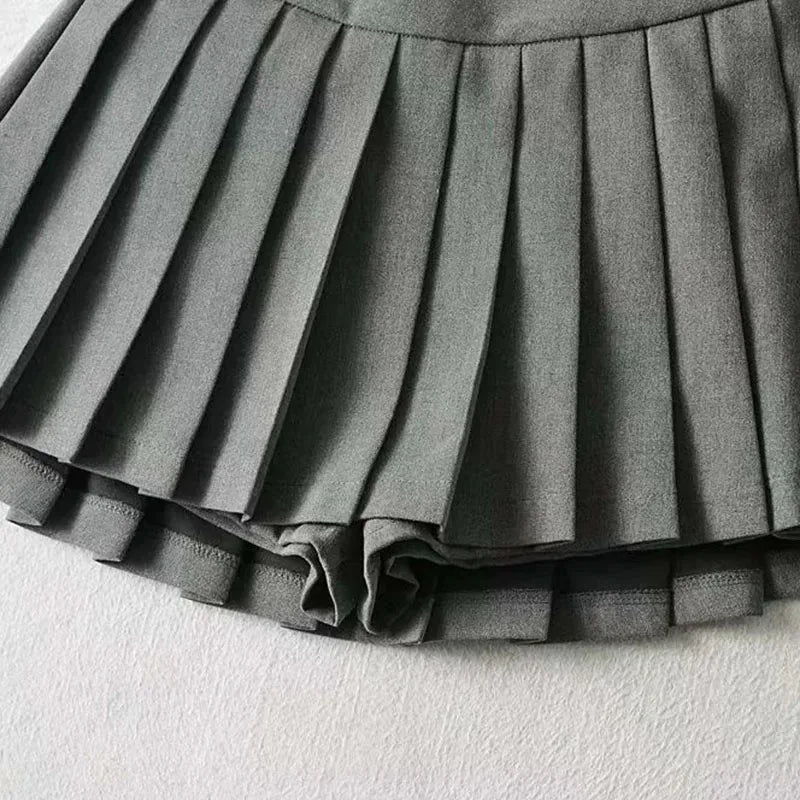 Spice girl pleated skirt female pure color small short skirt summer new Korean version JK college wind high waist mini skirt - Smarsty