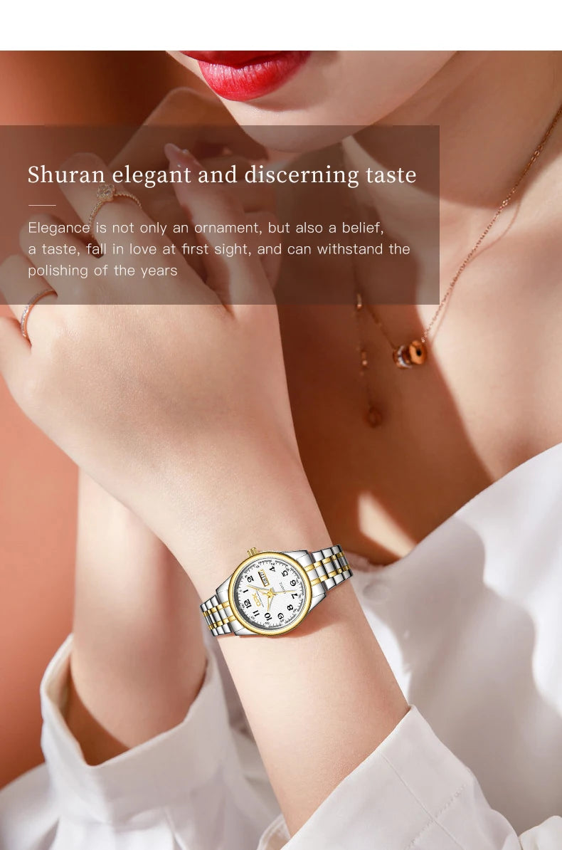 Luxury Waterproof Quartz Watch For Women Stainless Steel Strap - Smarsty