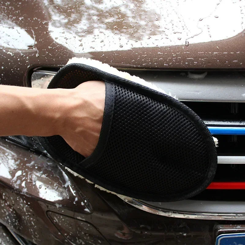 Soft Wool Car Washing Gloves For Gentle Auto Cleaning - Smarsty