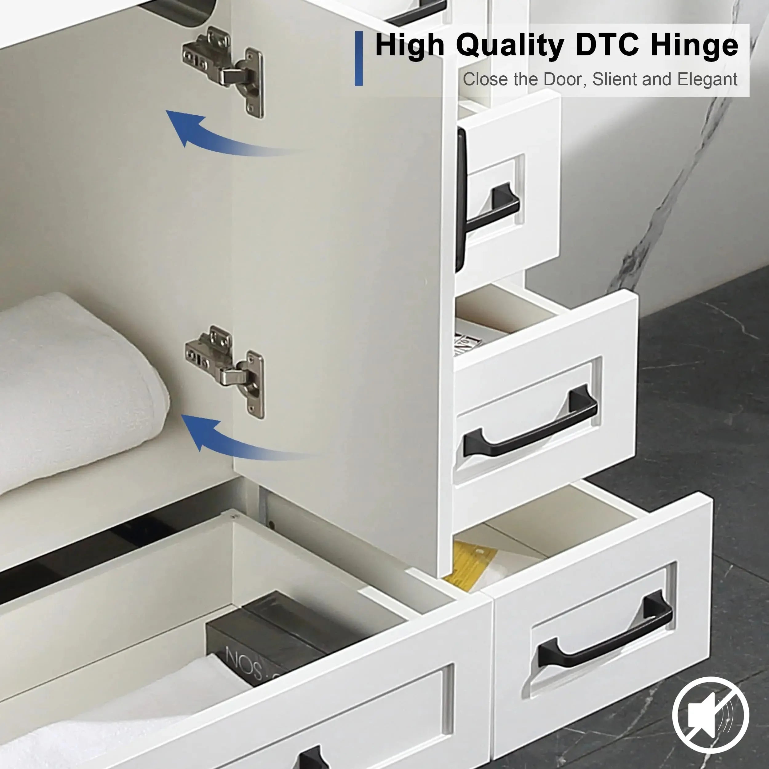 Free Shipping 18" Modern Bathroom Furniture MDF Waterproof Floor Mounted Classics Shaker Wash Vanity Storage Cabinet