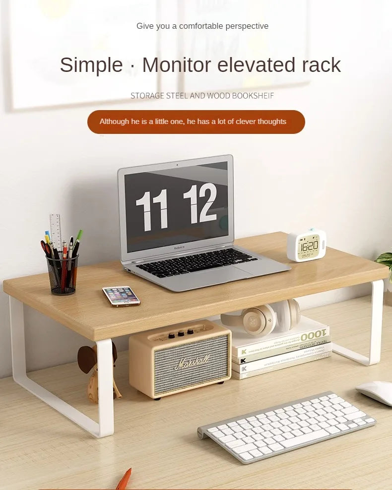 30/40/50cm Monitor Raised Shelf Office Laptop Bracket Desktop Computer Stand Desktop Rack Home Storage Holders Organizer by Smarsty