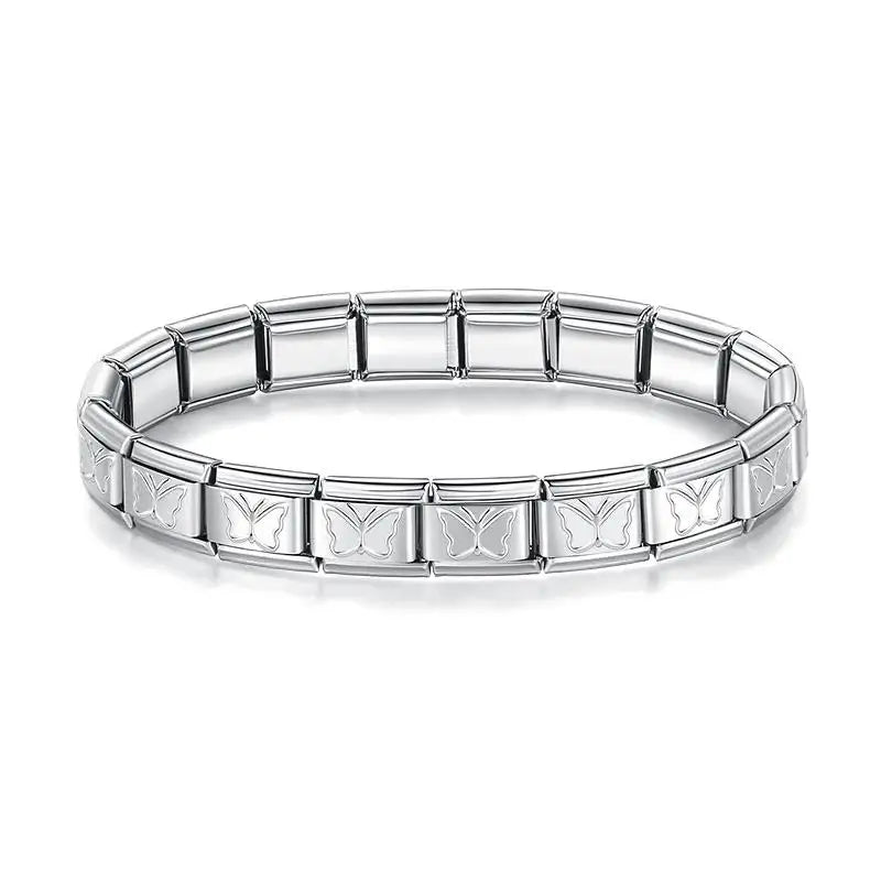 Italian Charm Stainless Steel Elastic Link Bracelet - Smarsty