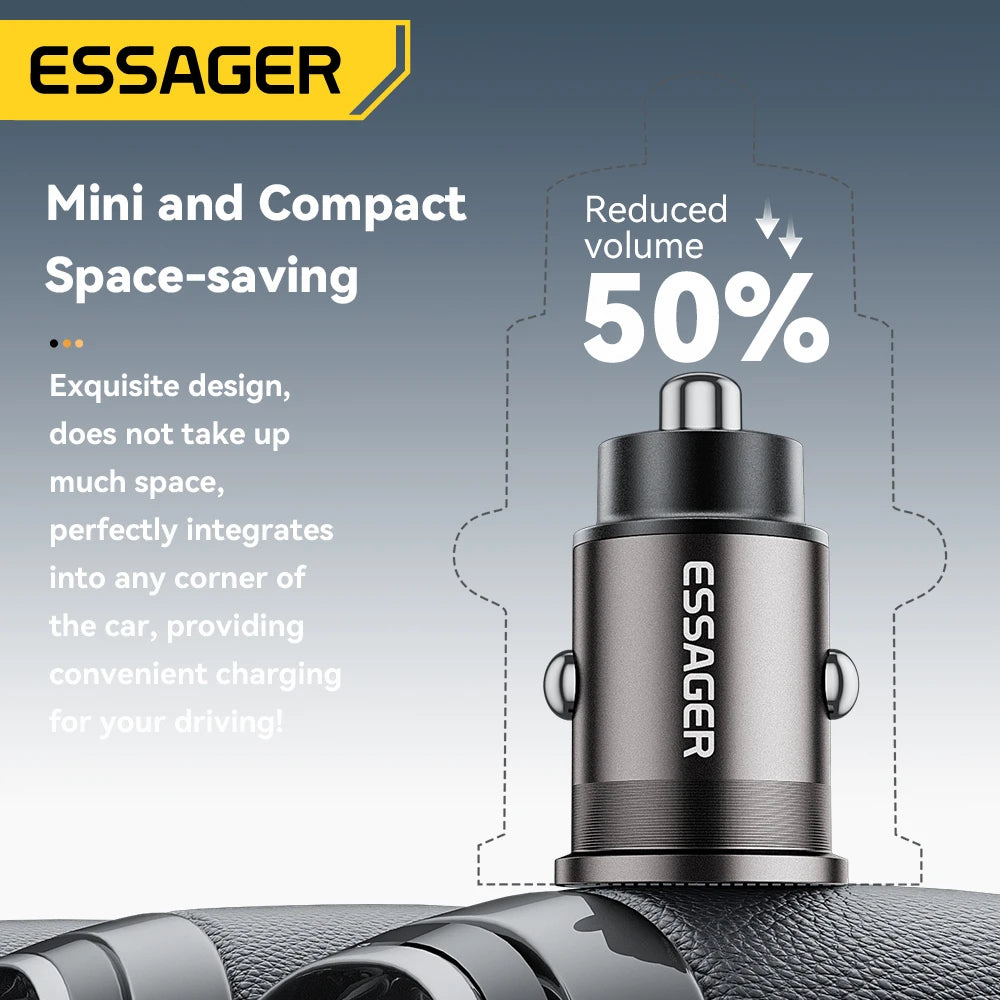 45W Car Charger Dual Port PD TypeC Quick Charge Fast - Smarsty