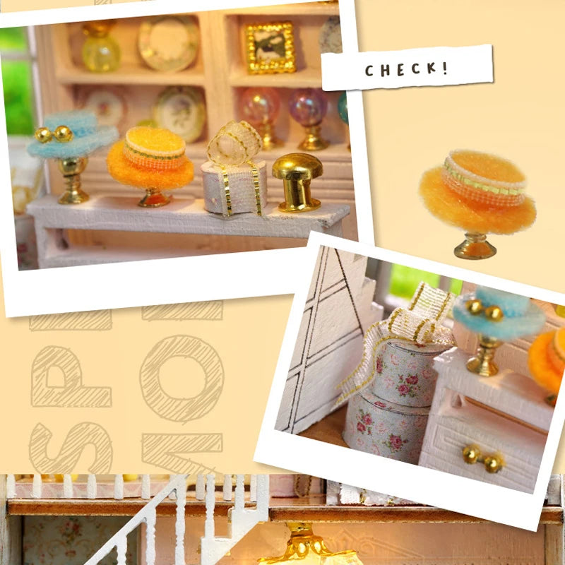 Diy Mini Wooden Dollhouse With Furniture Light Doll House Casa Assembly Model Pink Princess Villa Architecture Kit Toys Birthday by Smarsty