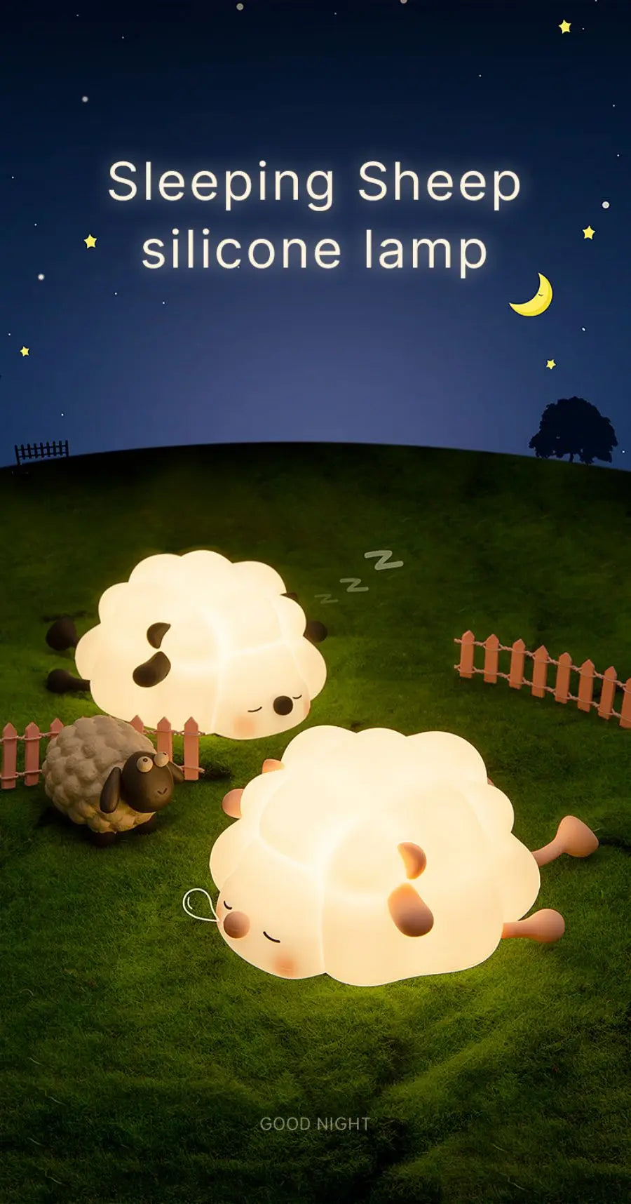 Cute Silicone LED Night Light for Kids Bedroom - Smarsty