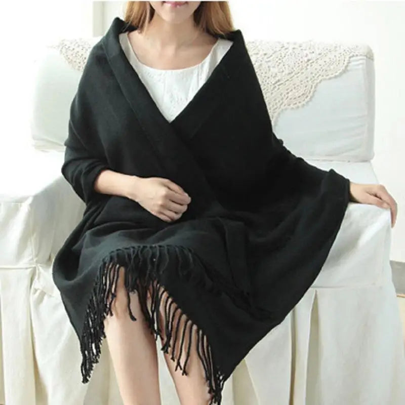 Women’s Plaid Cashmere Scarf Thick Warm Winter Shawl - Smarsty