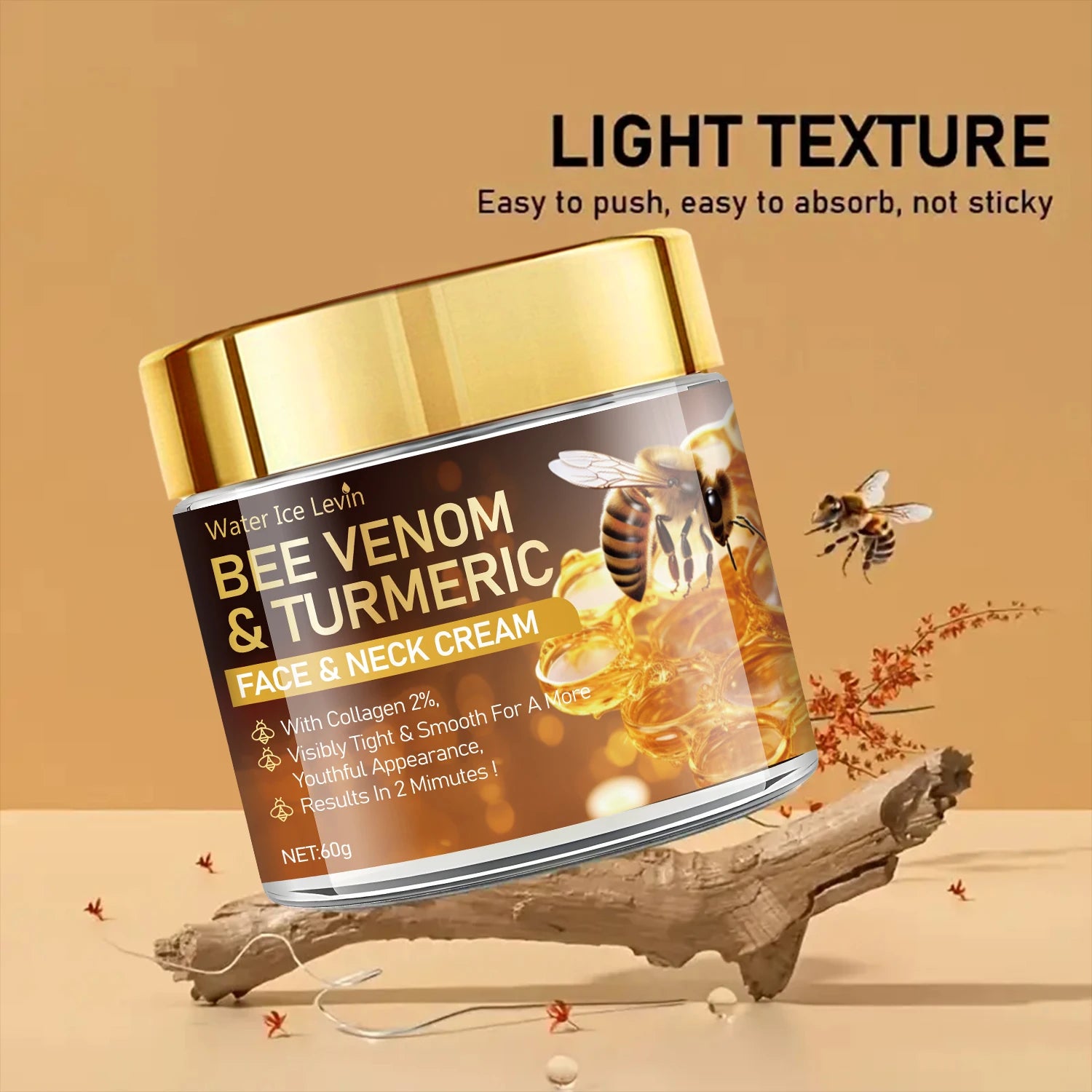 Bee Venom Instant Facial Lifting Cream Firms and Lifts Loose Skin, Smoothes Skin | Alcohol-Free, Containing Hyaluronic Acid, Suitable for All Skin Types - Smarsty