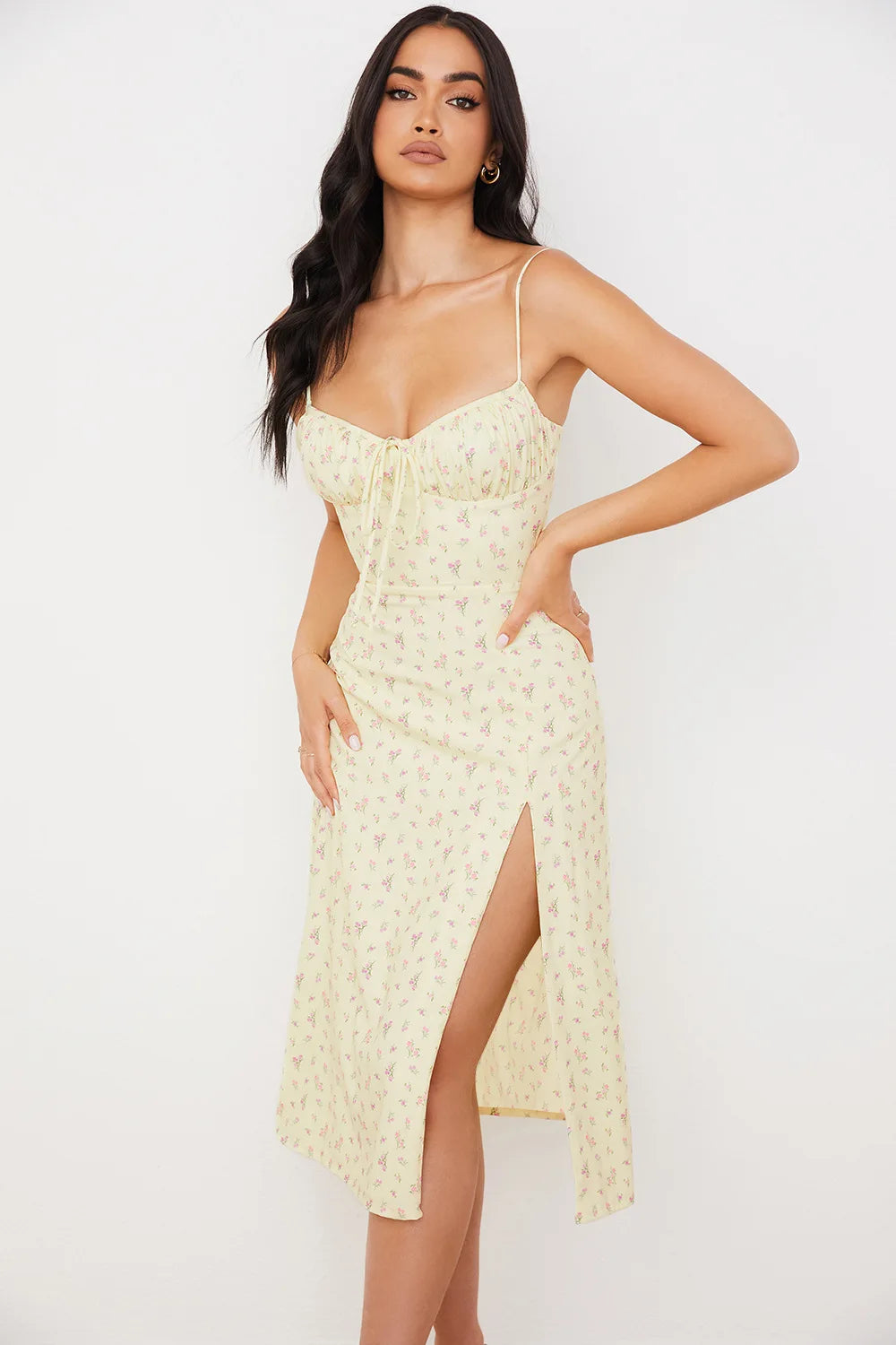 Women Elegant Floral Beach Vacation Bodycon Streetwear Long Dress 2025 Summer Clothes Wholesale Items For Business