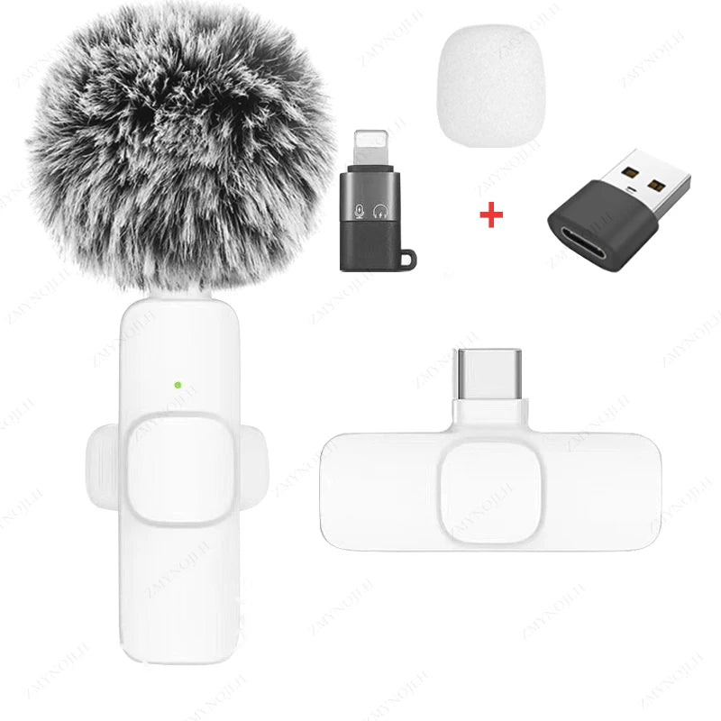 Wireless Lavalier Microphone for iPhone Android Audio Recording - Smarsty