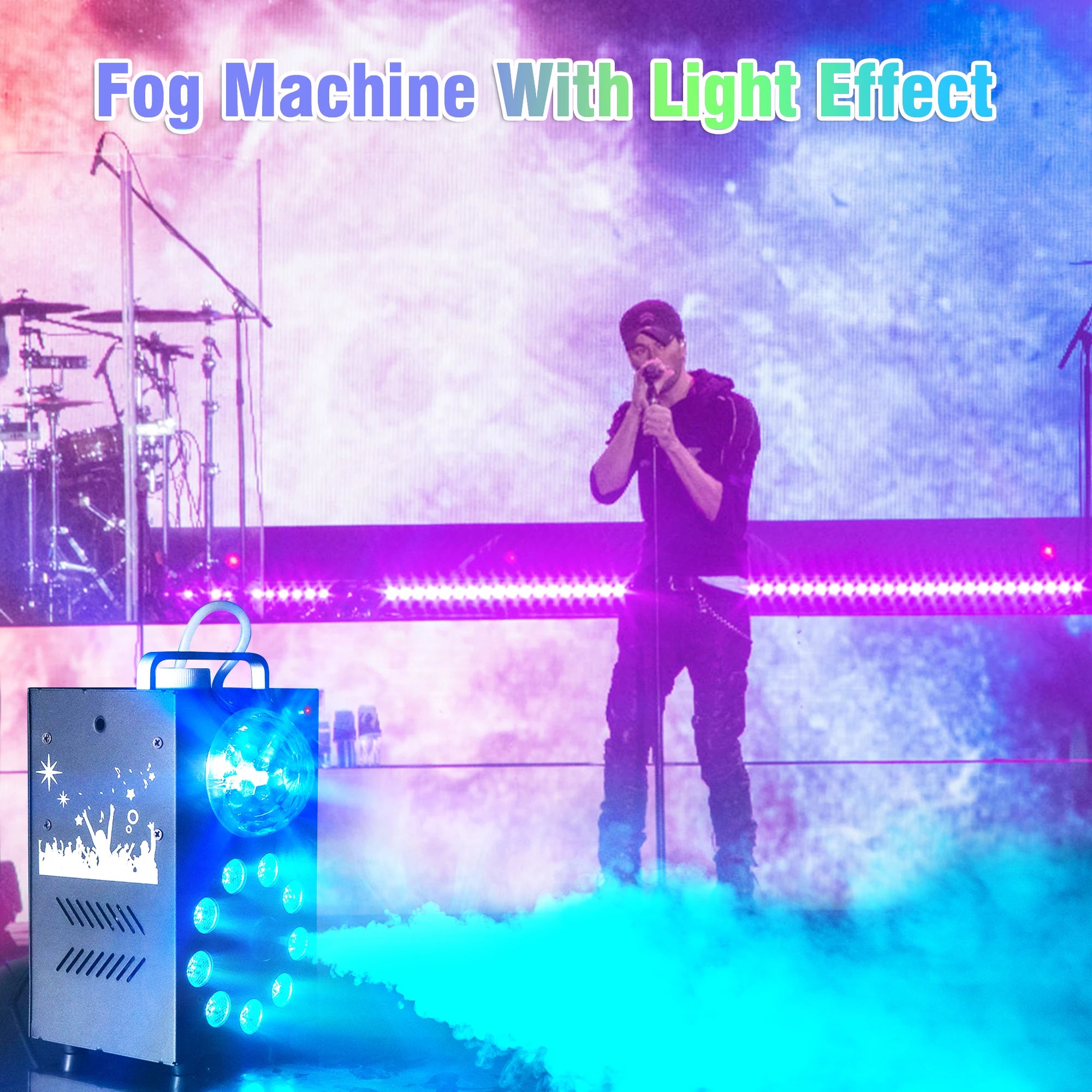 U'King 700W Smoke Machine Wireless Remote Control Effect Fogger 3in1 LED RGB Stage Light Fog Machine DJ Halloween Christmas