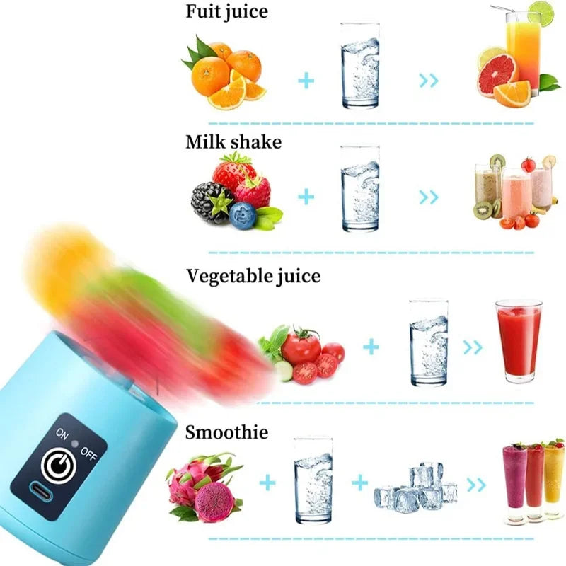 Portable Mini Fruit Juicer Cup Usb Rechargeable Mixer Juicer Wireless Vegetable Juicer Blender Milkshake Manual Juicers