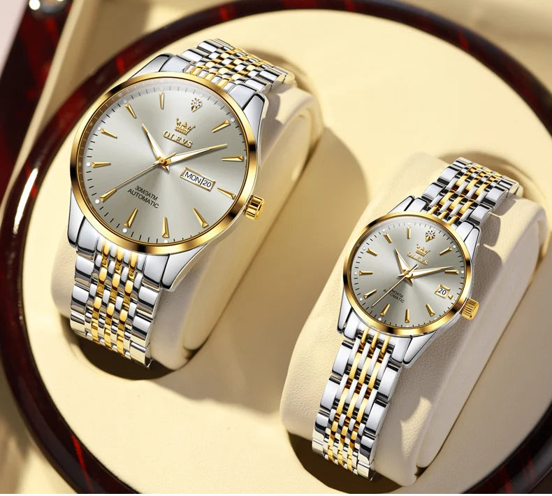 OLEVS Ladies Automatic Wristwatch Waterproof Stainless Steel - Smarsty