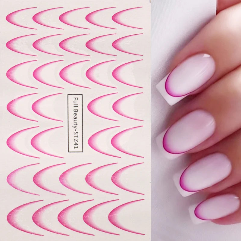 Gradient French Nail Art Stickers for Stunning Ombre Manicures - Smarsty