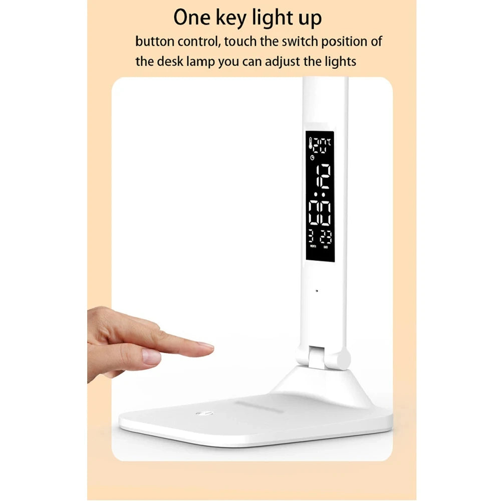 Dimmable USB Folding Desk Lamp with Alarm Clock - Smarsty
