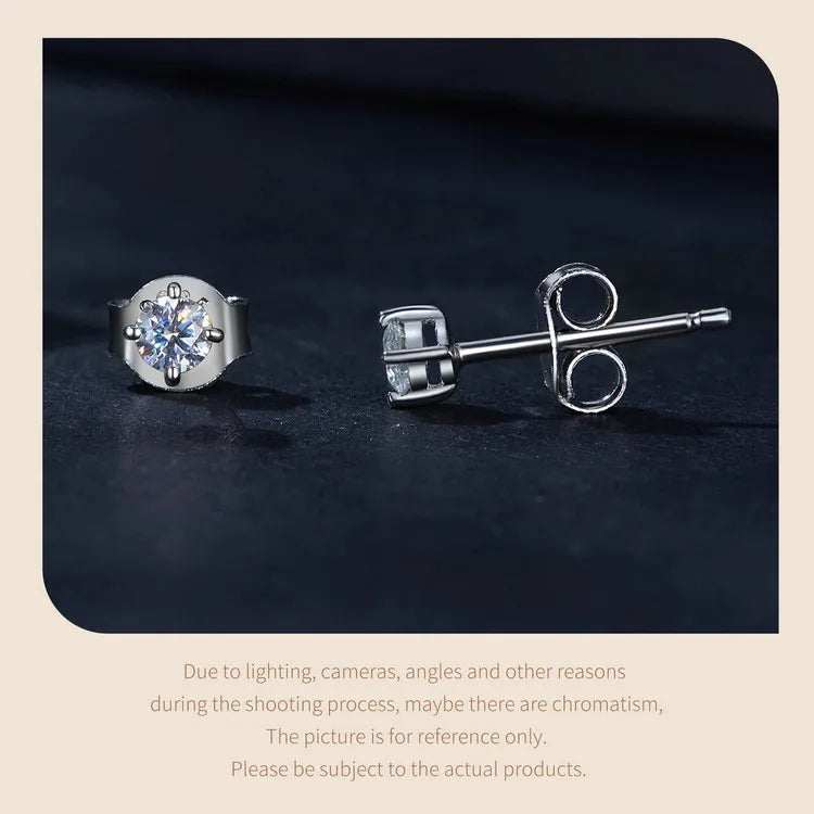 Moissanite Earrings 925 Sterling Silver D Color Studs - Smarsty