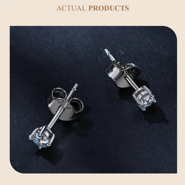 Moissanite Earrings 925 Sterling Silver D Color Studs - Smarsty
