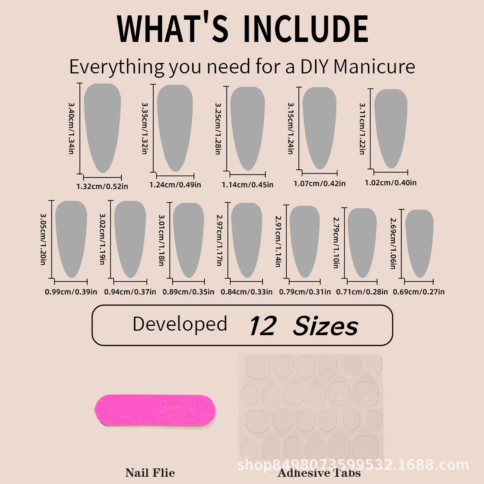 24 Piece Glossy Black Press On Nails Set - Smarsty