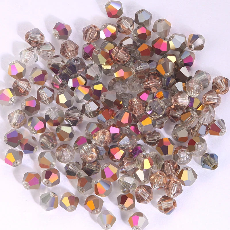 100Pcs 4MM Glass Bicone Beads for Jewelry Making - Smarsty