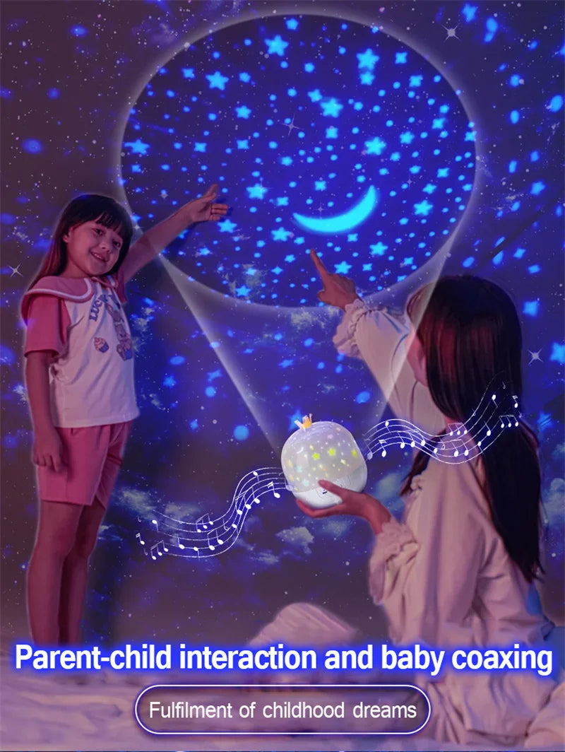 Crown Star Light Projection Night Lamp for Kids - Smarsty