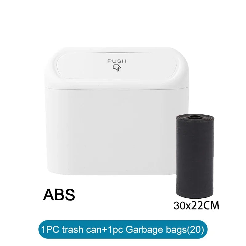 Car Trash Can (with Lid) Contains 60 (300) Garbage Bags, Small Car Trash Can, Leak-proof Mini Car Accessories - Smarsty