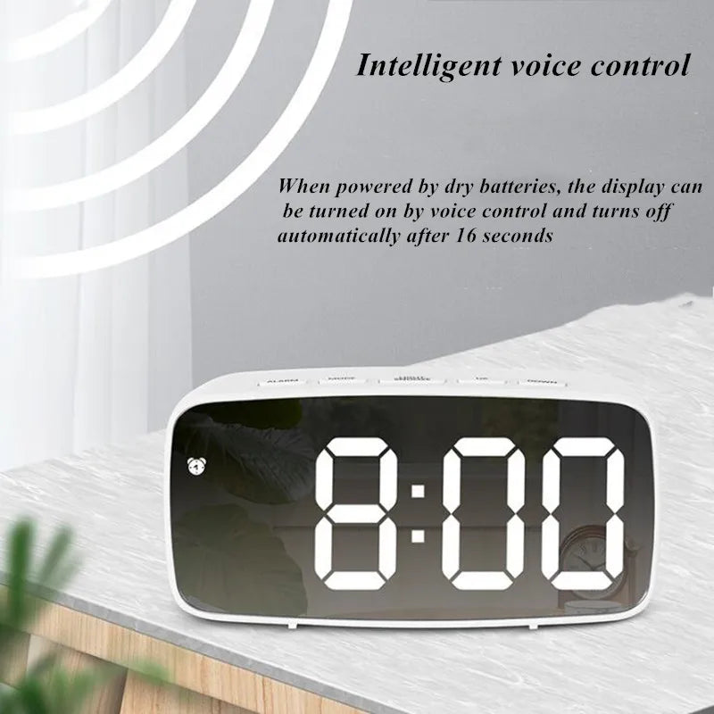 Acrylic Digital Alarm Clock with Voice Control Feature - Smarsty