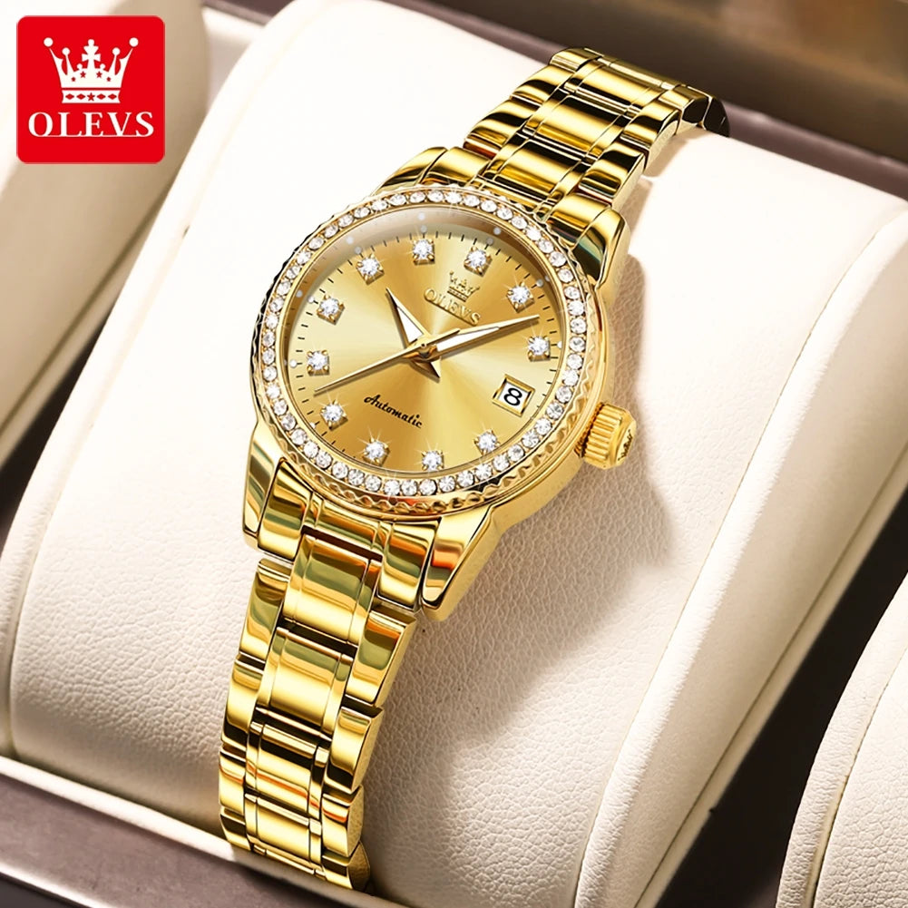 OLEVS Women's Automatic Waterproof Luxury Watch with Luminous Dial - Smarsty