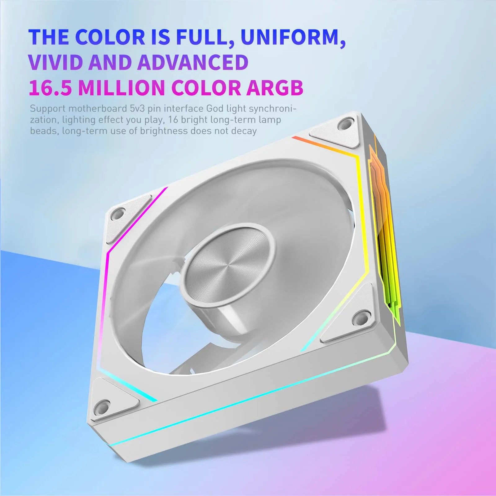 LDPCSJ OEM PRISM 5 PRO Computer Chassis Fan 12cm ARGB 4 Pin PWM Quiet Cooling Fan 12V Large Air Volume 45.2CFM/800-1600RPM