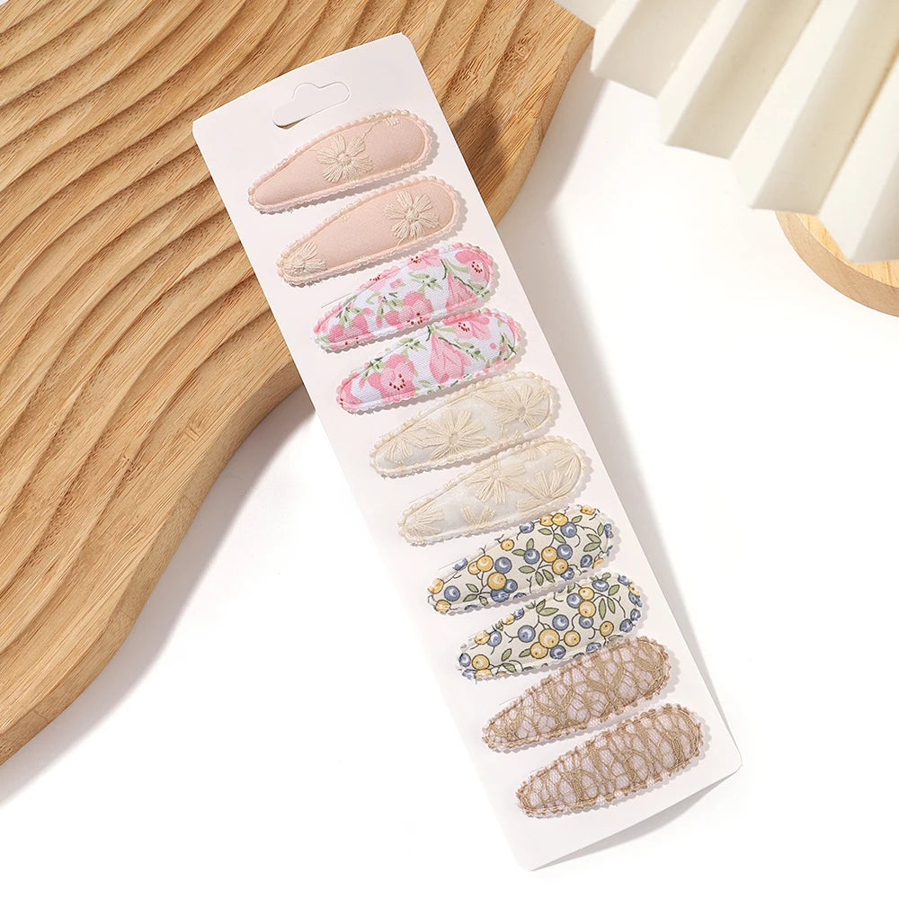 10 Pcs Cotton Alloy Hair Clips for Kids - Smarsty