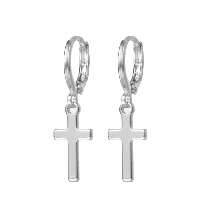 Rhinestone Cross Charm Drop Earrings for Women Fashion Style - Smarsty