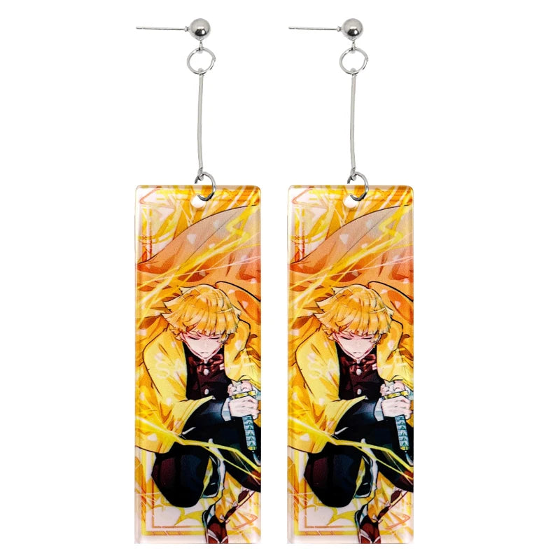 Acrylic Tanjiro Earrings for Women Anime Cosplay Jewelry - Smarsty