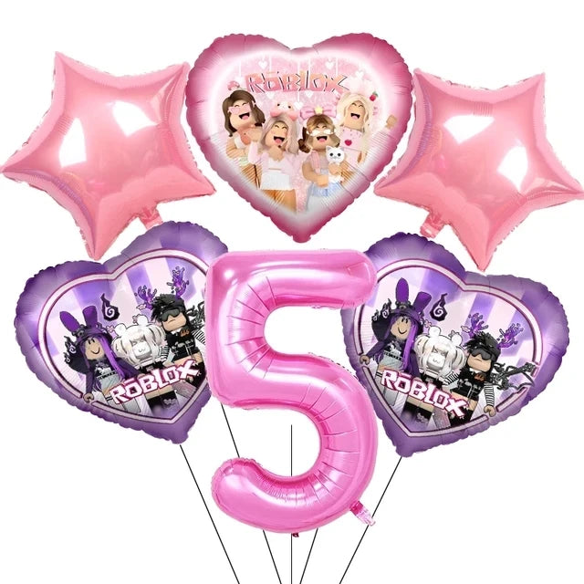Pink Roblox Birthday Party Decorations Tableware Set - Smarsty
