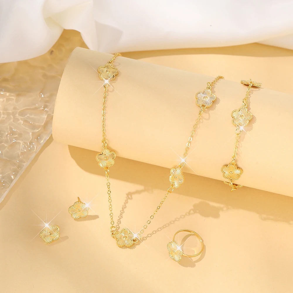 Lucky Five-Petal Flower Jewelry Set for Women - Smarsty