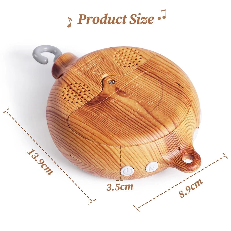 Revolving Music Box For Newborns Baby Crib Imitation Wood Color Hanging Rattle Baby Soothing Musical Toys 0-12 Months Baby Gift by Smarsty