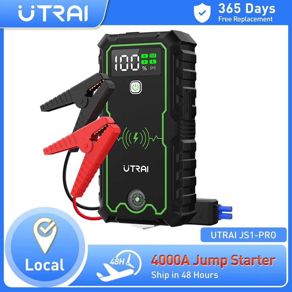 UTRAI Power Bank 4000A Jump Starter Portable Charger Car Booster 12V Auto Starting Device Emergency Car Battery Starter